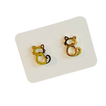 Load image into Gallery viewer, Dainty Cat Silhouette Stud Earrings
