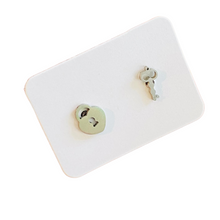 Load image into Gallery viewer, Minimalist Lock &amp; Key Stud Earrings (Gold &amp; Silver options)
