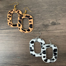Load image into Gallery viewer, Leather Pendants Rectangle Animal Print
