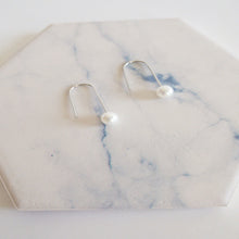 Load image into Gallery viewer, Hook Pearl Sterling Silver Earrings
