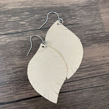 Load image into Gallery viewer, Suede Leather Leaf Earrings
