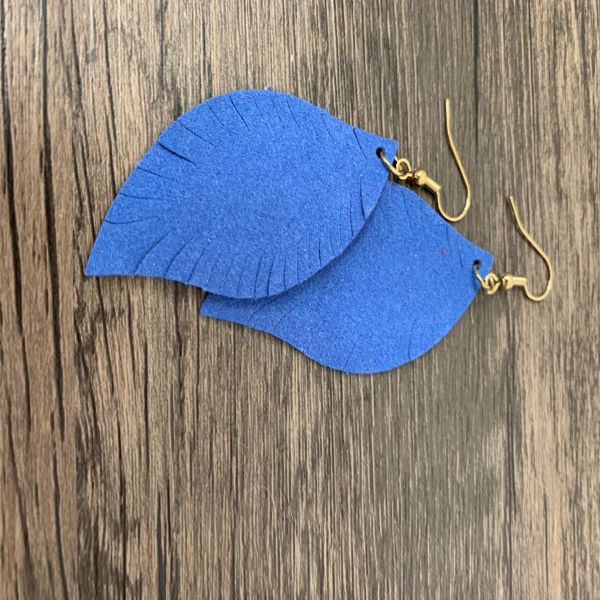 Suede Leather Leaf Earrings
