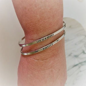 Inspirational Message "Love Yourself " Skinny Bracelets (Gold & Silver option)