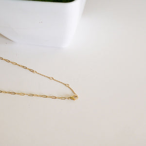 Delicate Elongated Link Necklace