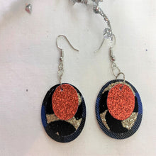 Load image into Gallery viewer, Glitter My Leopard 3 Layer Circle Faux Leather Earrings
