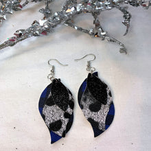 Load image into Gallery viewer, Live On The Edge Grey Leopard 3-Layered Wave Faux Leather Earrings
