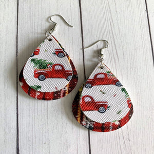 Christmas Tree Tradition Faux Leather Earrings