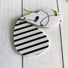 Load image into Gallery viewer, Oh My Lights Christmas Faux Leather Earrings (White and Black option)
