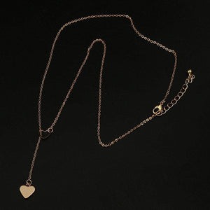 Hollow and Solid Heart Y Lariat Necklace