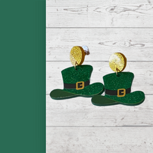 Load image into Gallery viewer, St Patty&#39;s Day Top Hat Earrings
