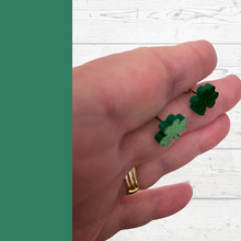 Load image into Gallery viewer, St Patty Day Minimalist 3 Leaf Clover Stud Earrings
