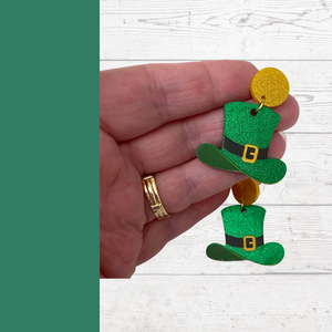 St Patty's Day Top Hat Earrings