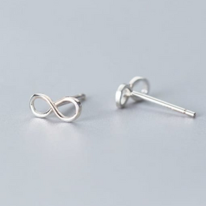 Infinity Sterling Silver Minimalist Stud Earring