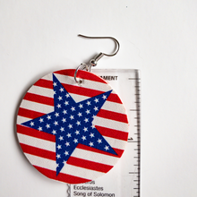 Load image into Gallery viewer, Patriotic Circle - Flag Faux Leather Earrings
