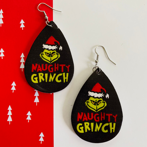 Grinch Naughty Grinch Teardrop Earrings