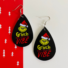 Load image into Gallery viewer, Grinch Don&#39;t Steal My Vibes Teardrop Earrings
