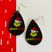 Load image into Gallery viewer, Grinch Squad Teardrop Earrings

