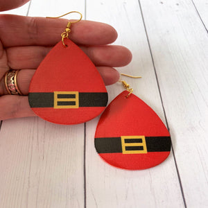 Santa's Coming To Town Faux Leather Earrings